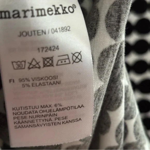 MARIMEKKO Jouten Tunic Black White Size XS - Picture 6 of 6